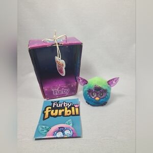 Furby Furbling Mini Crystal Blue Green Talking With Box And Manual 2013 RARE